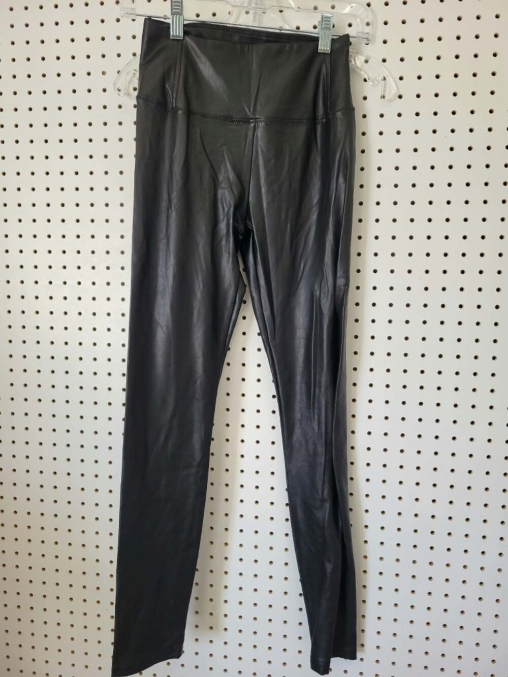 7 For All Mankind Womens Faux Leather Leggings XS Black Stretch Pull-On Pants
